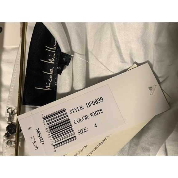 Nicole Miller Knee Length Straight & Pencil Skirt NWT Women's 4 Sandy White - Picture 6 of 9